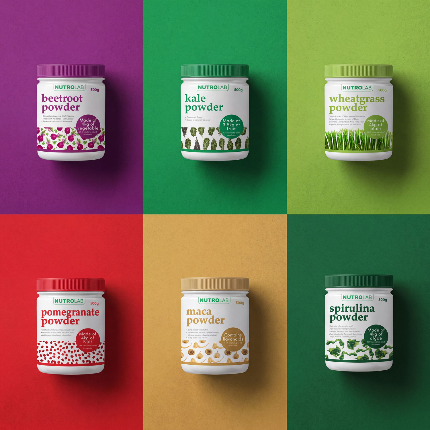 Nutrolab range product packaging design