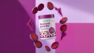 Nutrolab beetroot product packaging design