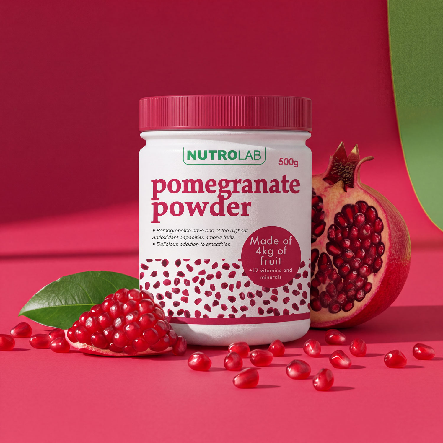 Nutrolab pomegranate product packaging design